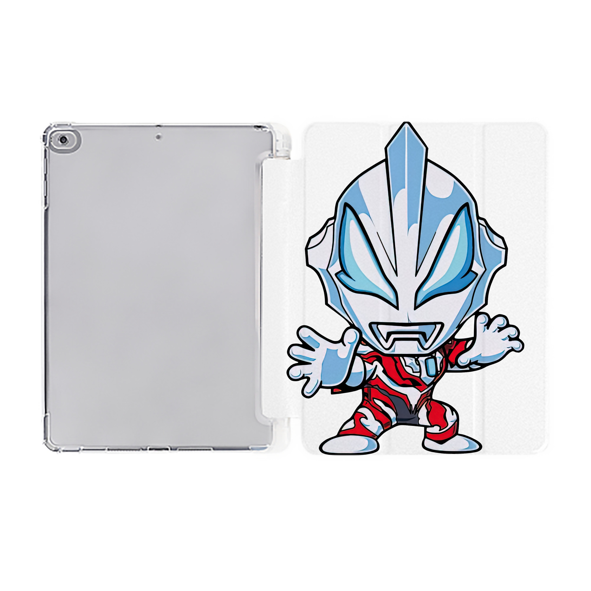 （画像用） ウルトラマン Ultraman IPad ケース ペン収納付き 三つ折りスタンド PUレザー×シリコン 対応機種9.5/10.5/10.9インチ
